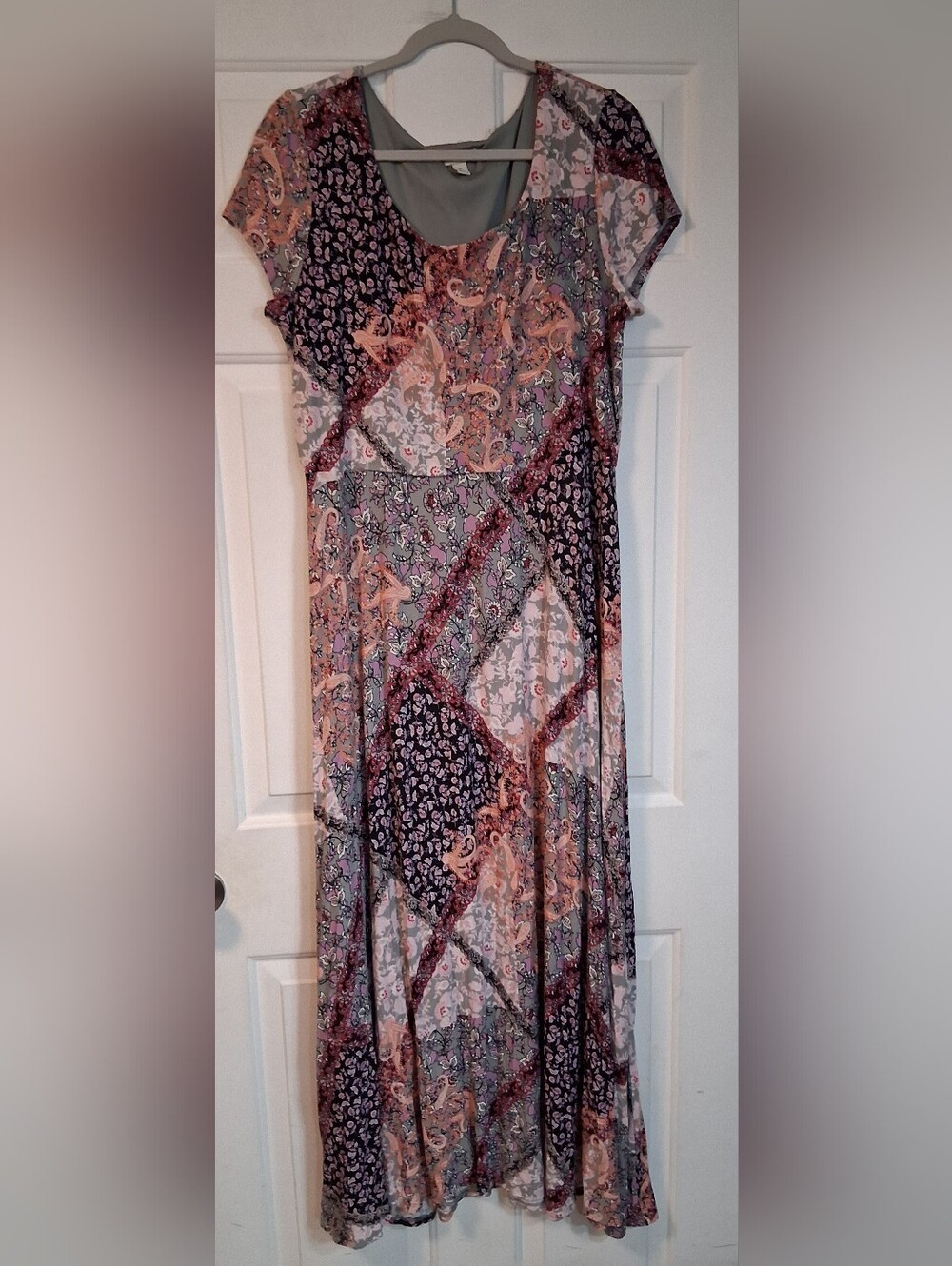 Catos Flowing Paisley Patchwork Floral Maxi Dress Relaxed Fit Casual XL